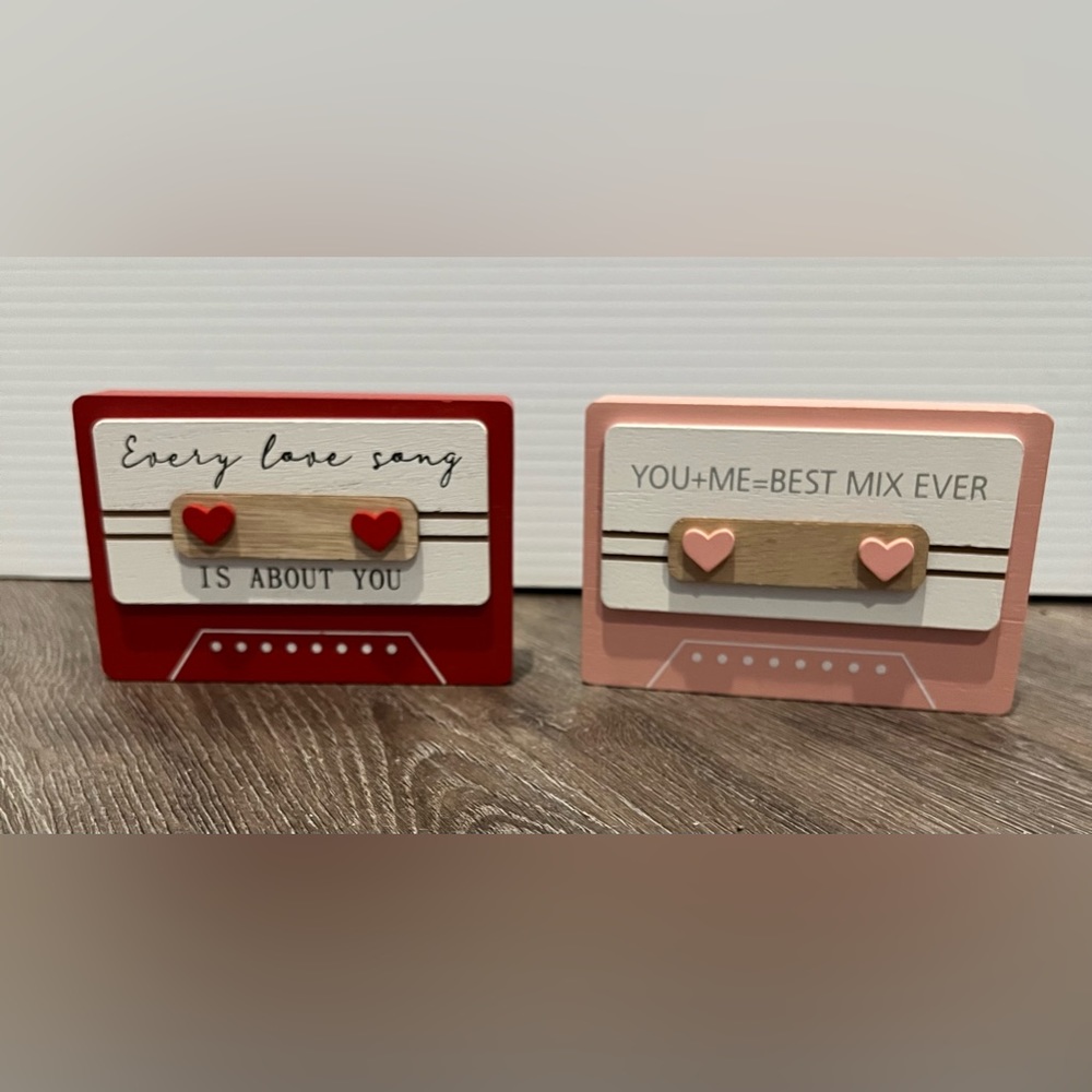 Must-have for ‘80’s fans!! 2 Super Cute Wooden Cassette Tapes Decoration…